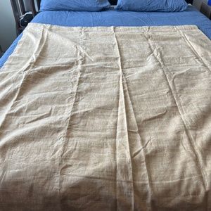 50X96 pottery barn linen yellow lined curtain